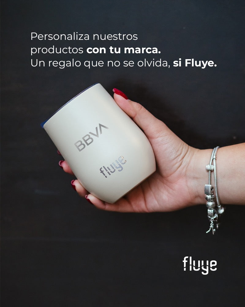 Got terr tèrmic Fluye amb el logotip de BBVA gravat